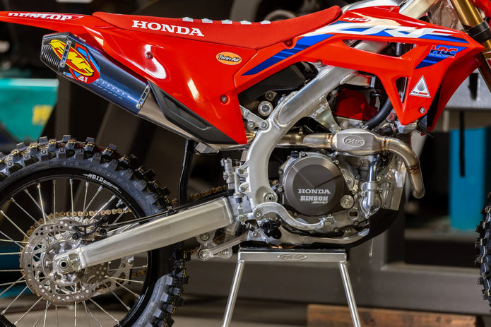 FMF FACTORY 4.1 RCT TITANIUM ANODIZED FULL SYSTEM W/ CARBON END CAP- 21-26 CRF450R/RX