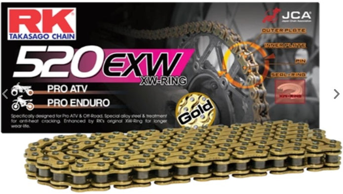 RK Chain GB520EXW-120L XW-Ring - Gold
